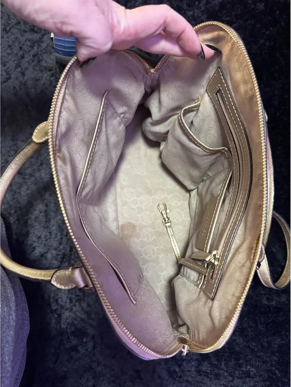 Michael Kors Gold Leather Handbag